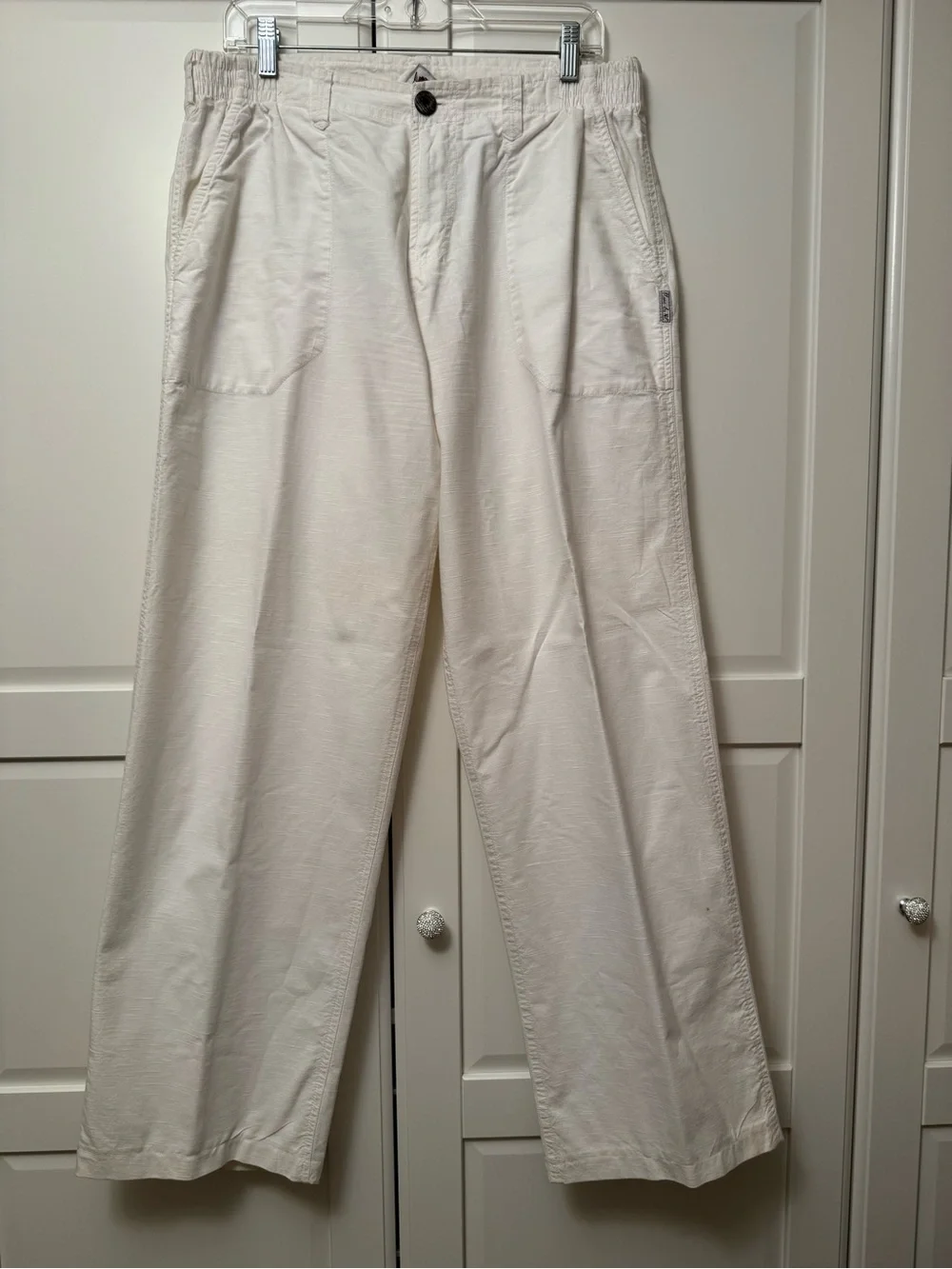 Blanc du Nil Men's Wide-Leg Cream Chinos